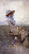 Nicolae Grigorescu Woman in the Garden china oil painting reproduction